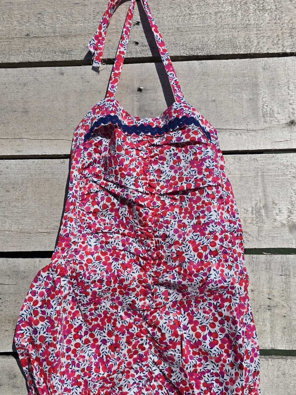 Girls Pink Floral One-Piece Bodysuit with Halter Ties Designer Brand